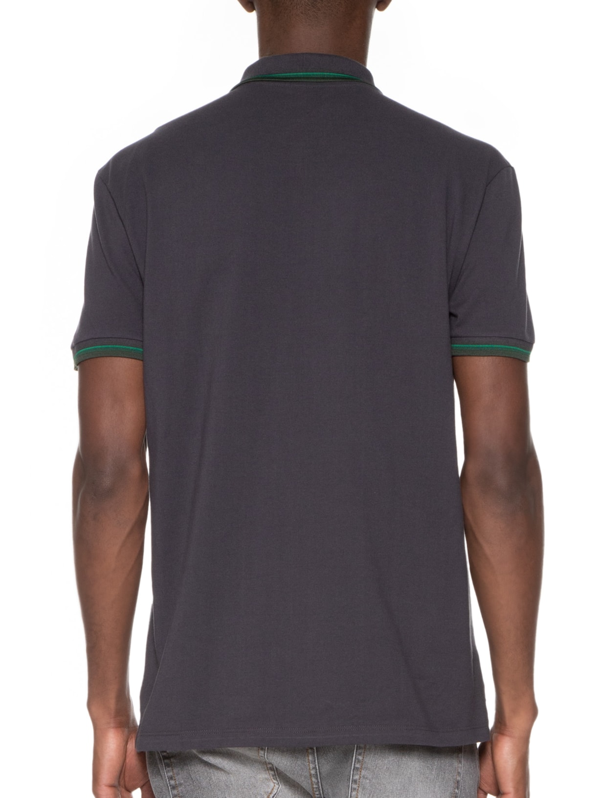 Polo Masculina Piquet Manual Classic Manga Curta Cinza Ellus