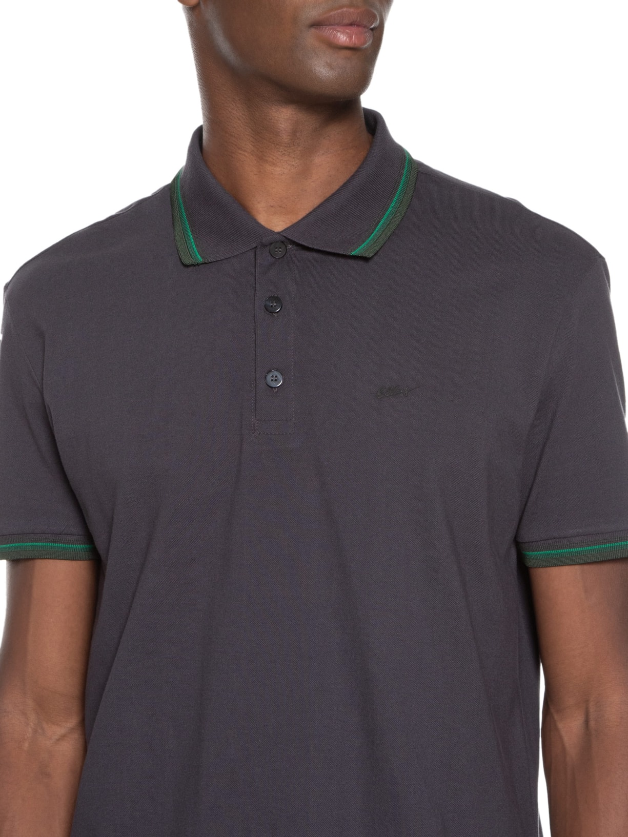 Polo Masculina Piquet Manual Classic Manga Curta Cinza Ellus