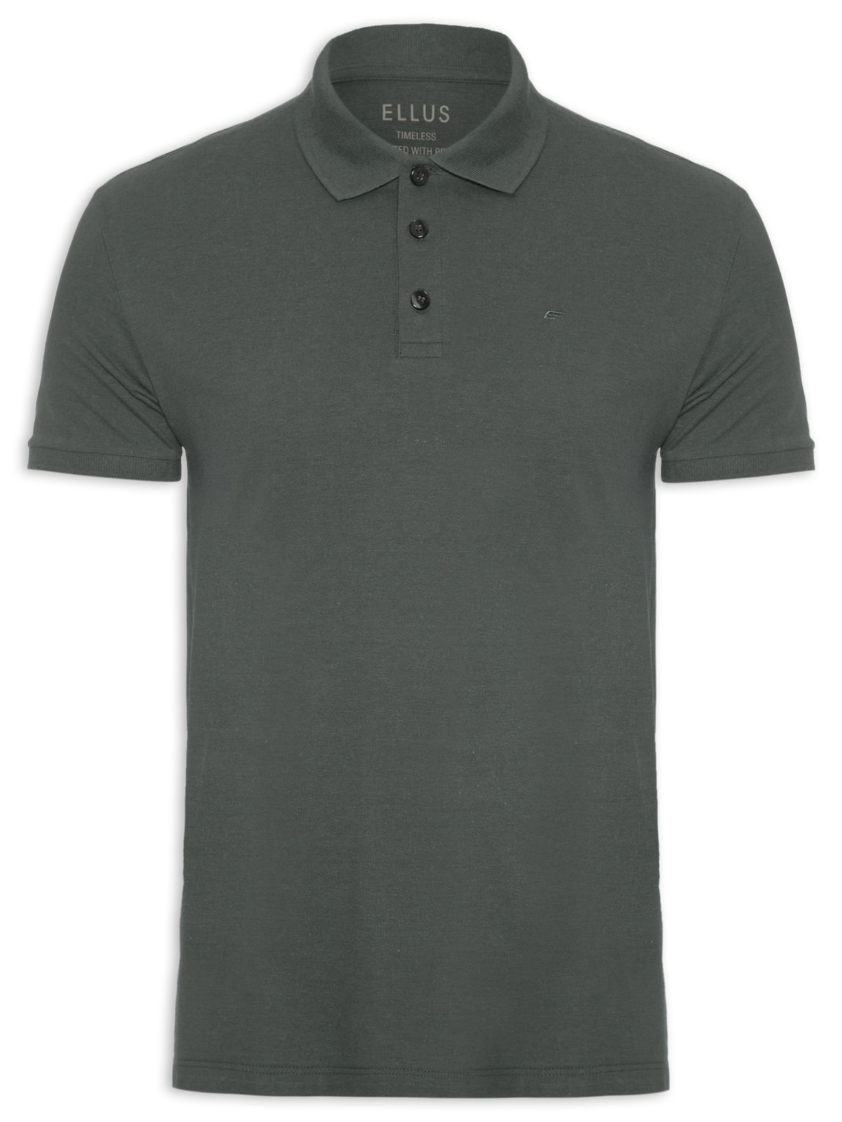 Polo Masculina Piquet Melange Easa Classic Manga Curta - Cinza