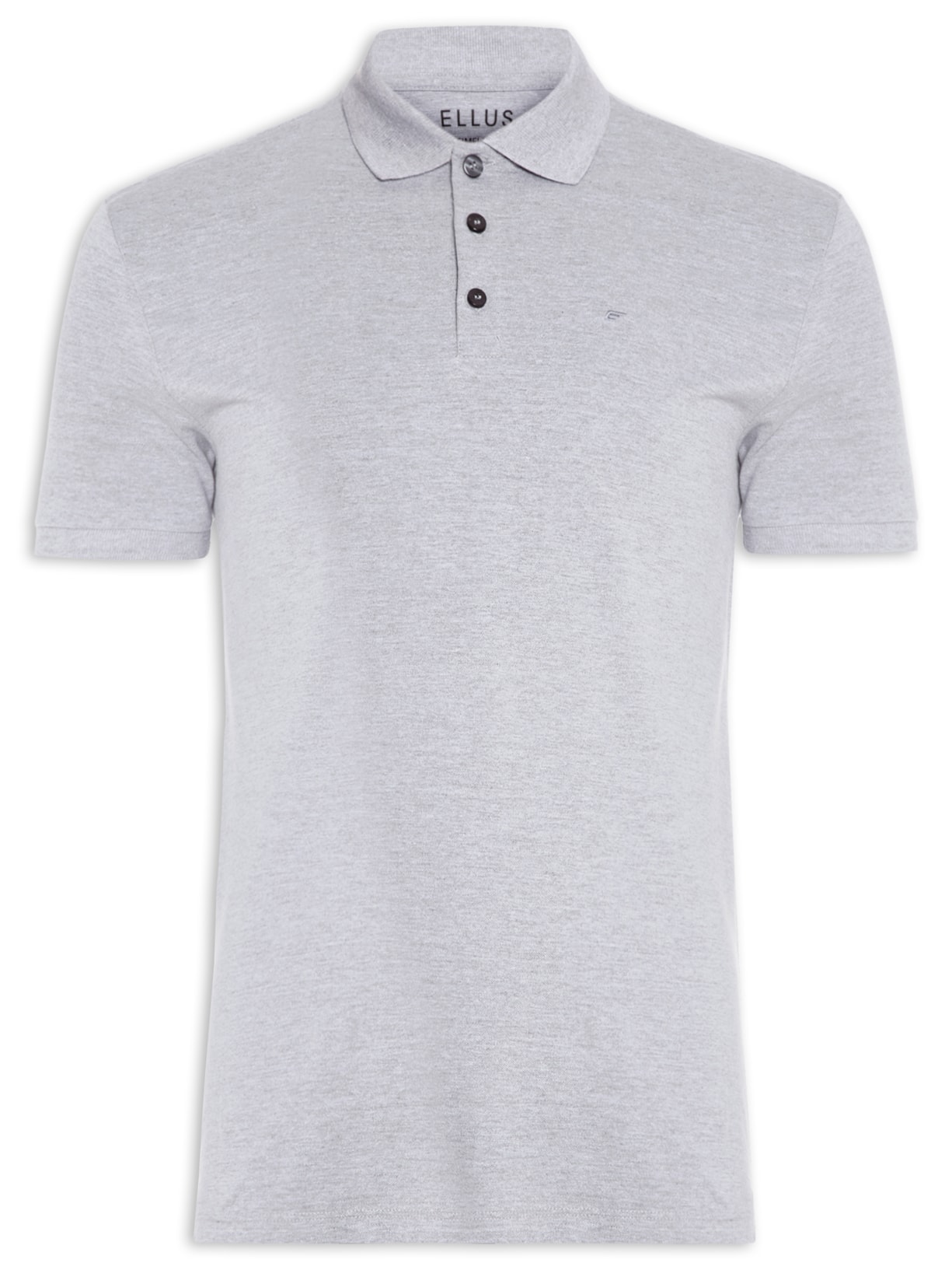 Polo Masculina Piquet Melange Easa Classic Manga Curta - Cinza
