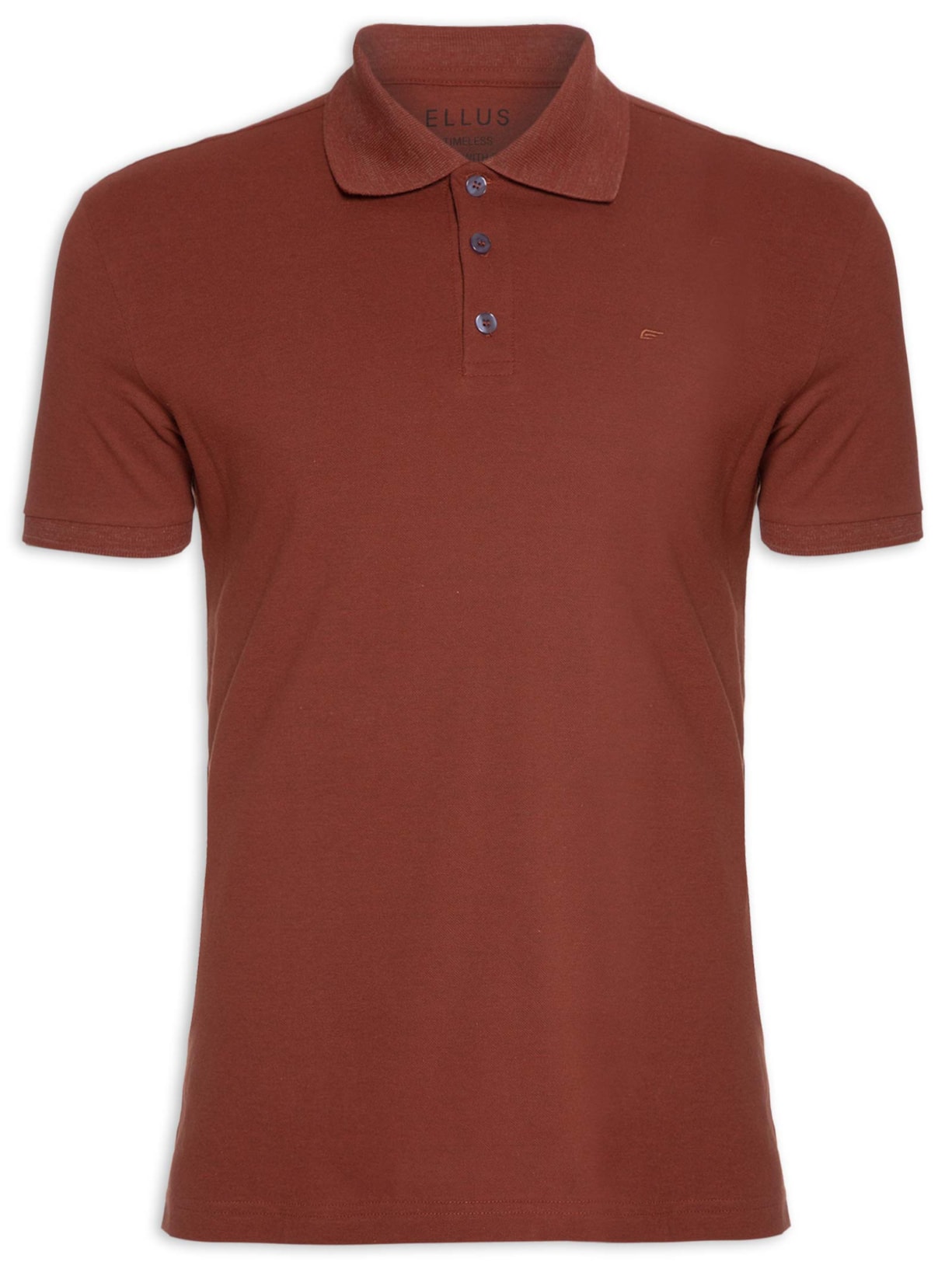 Polo Masculina Piquet Melange Easa Classic - Marrom