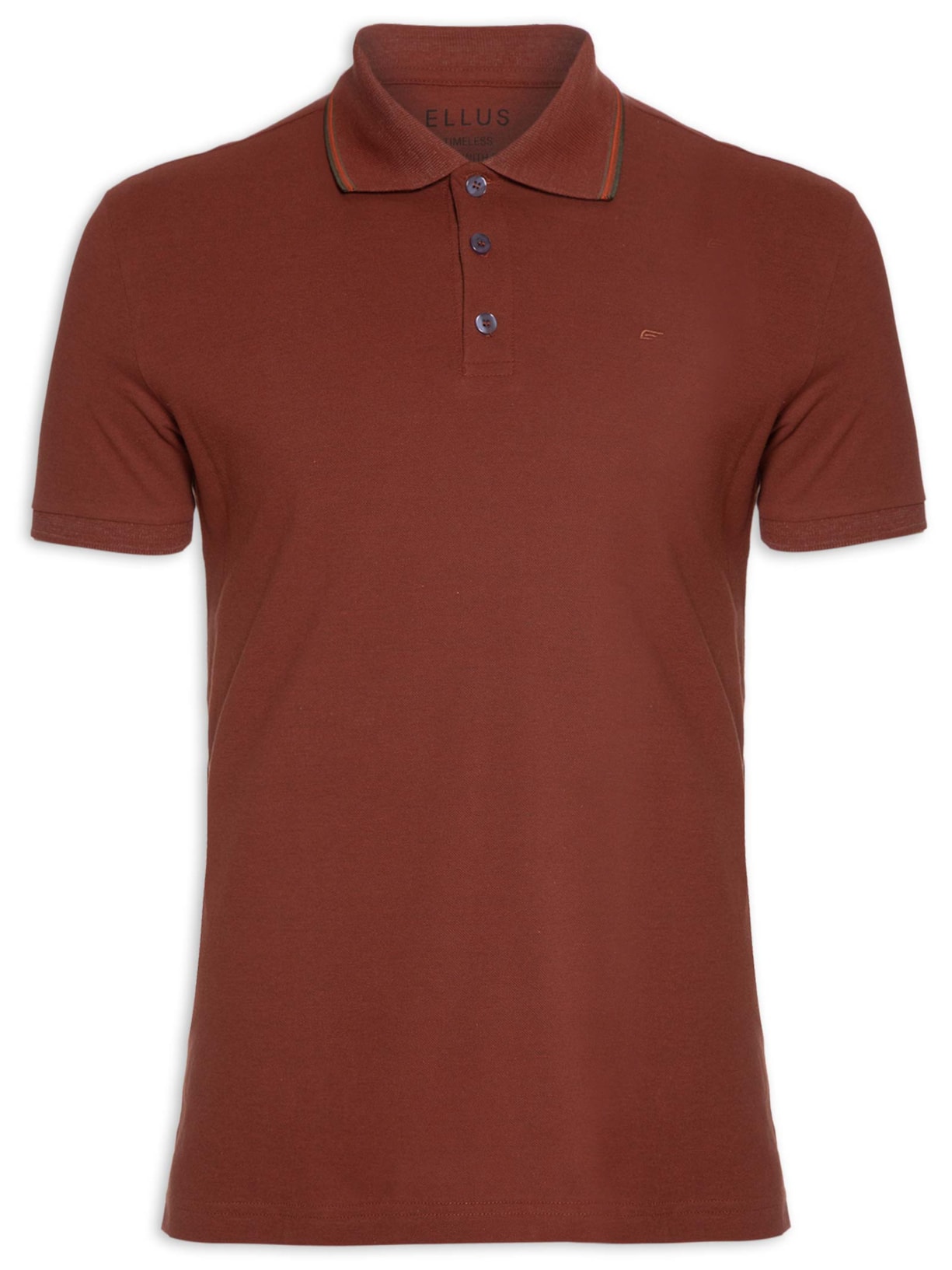 Polo Masculina Piquet Melange Easa Frisos Classic - Marrom