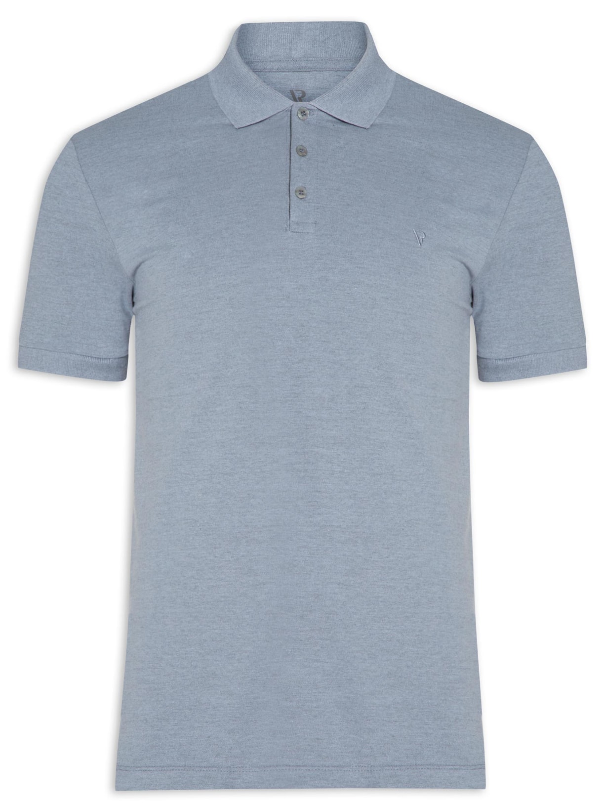 Polo Masculina Piquet Mescla Básica Azul Vr