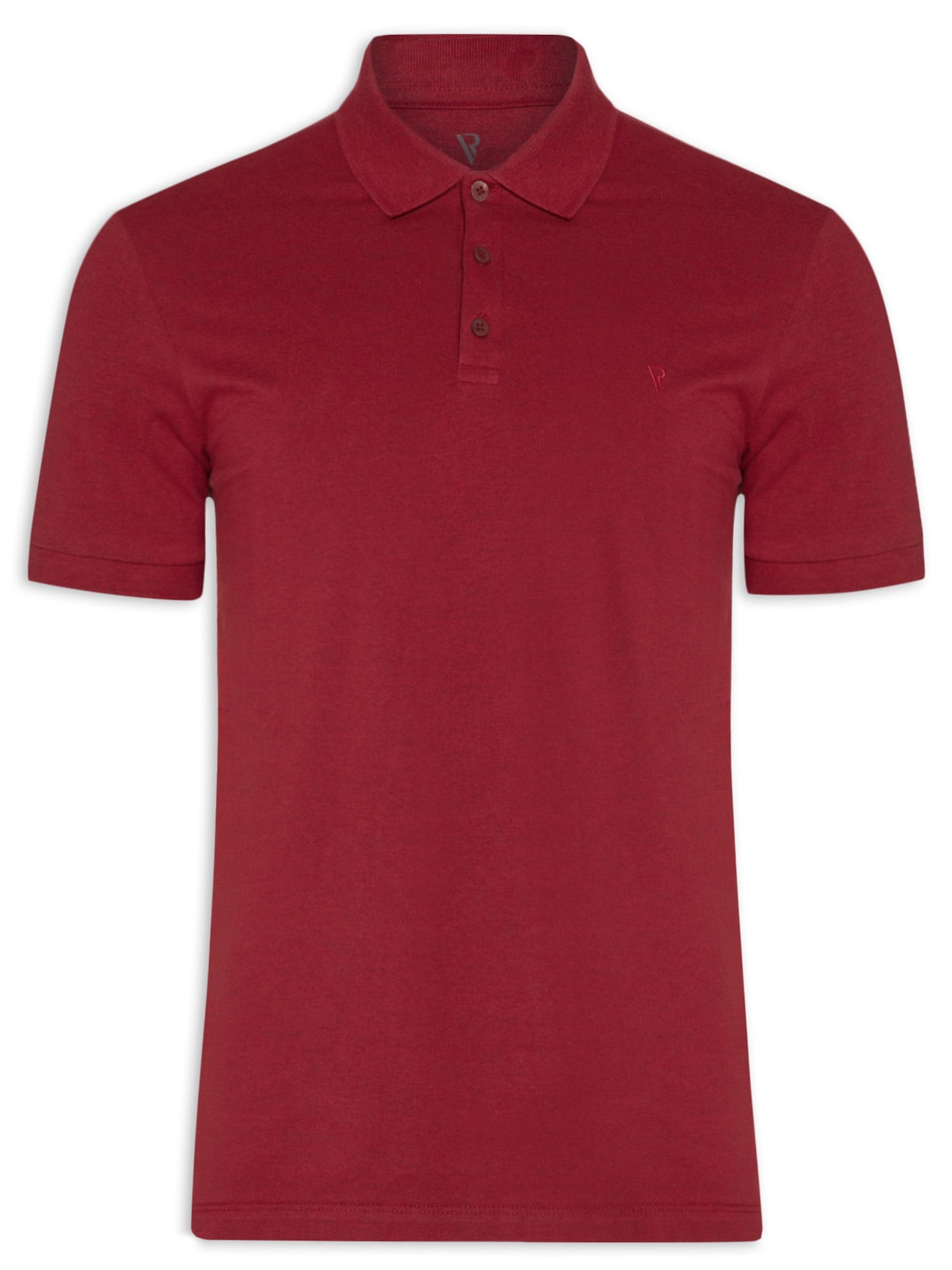 Polo Masculina Piquet Mescla Básica - Vermelho