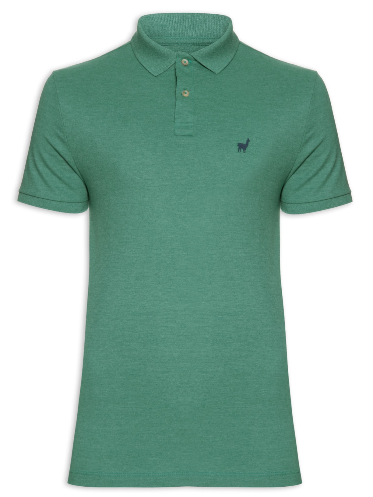 Polo Masculina Piquet Mescla Color - Verde