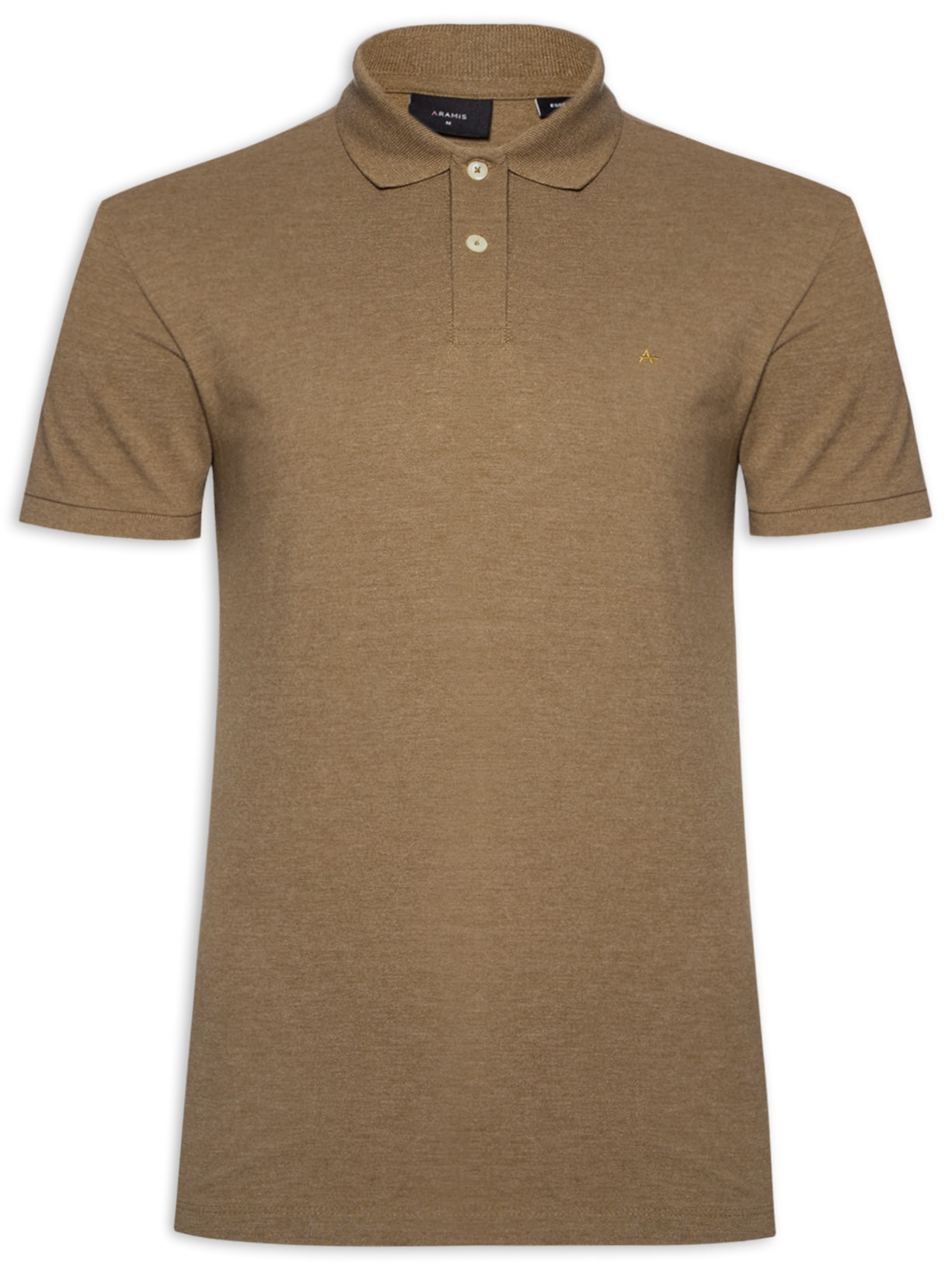 Polo Masculina Piquet Mescla - Marrom