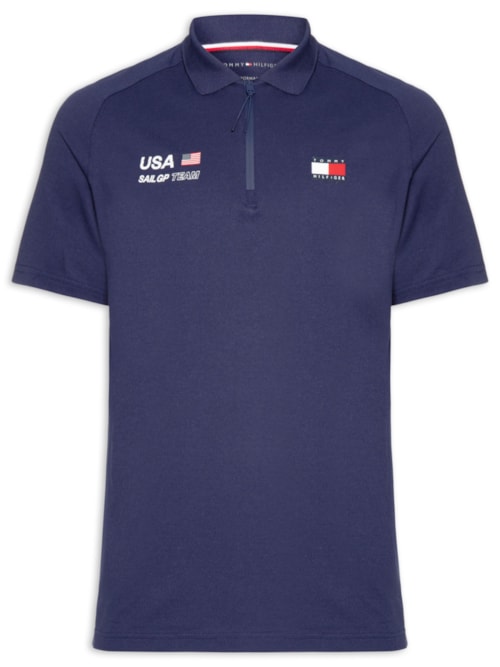 Polo Masculina Piquet Performance US Sailgp - Azul