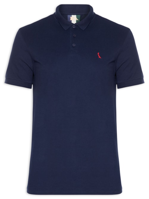 Polo Masculina Piquet Pica Pau Vermelho - Azul