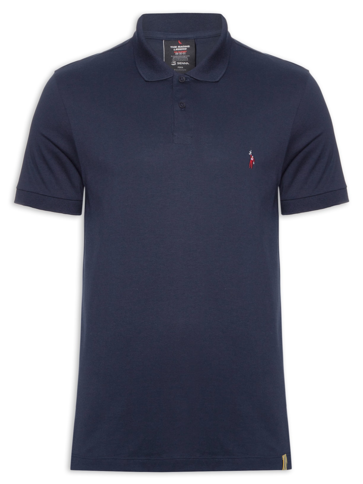 Polo Masculina Piquet Pima F1 Senna - Azul