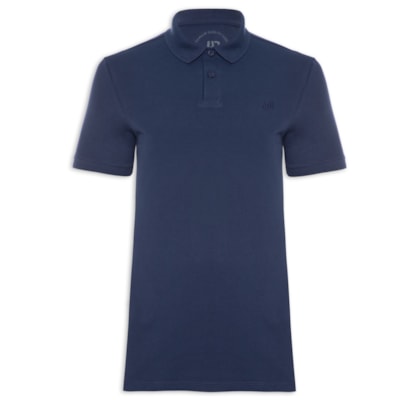 Polo Masculina Piquet Sem Friso - Azul