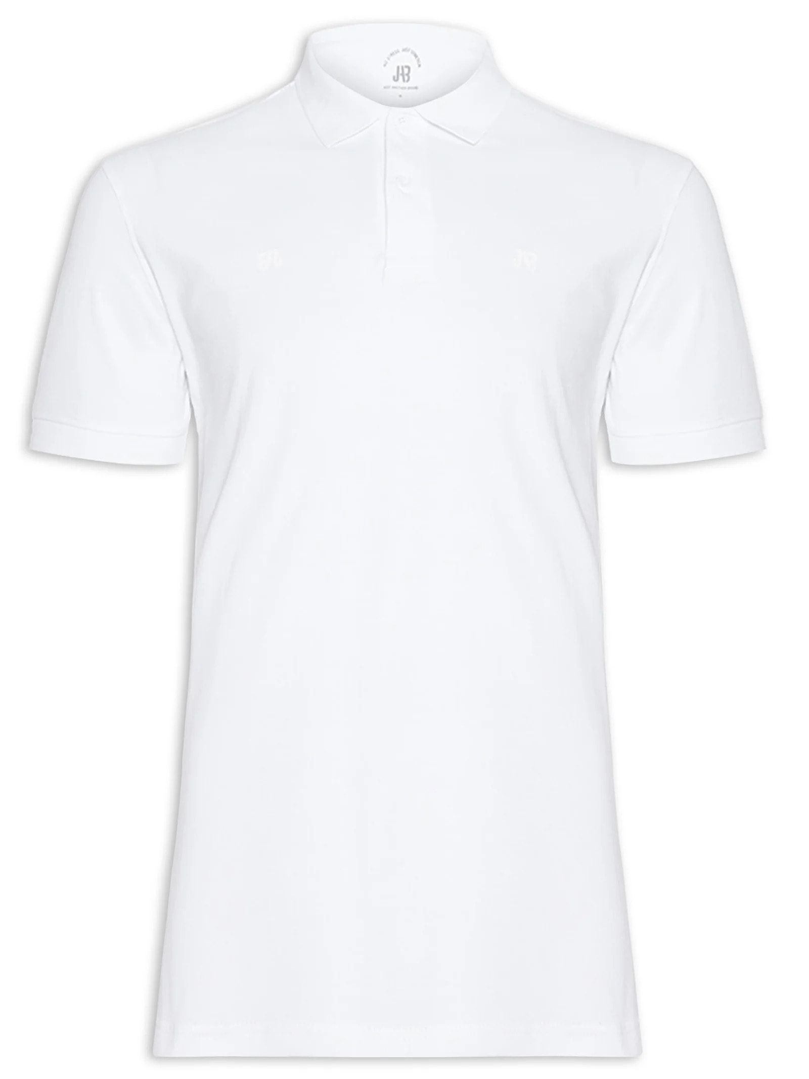 Jab - Polo Masculina Piquet Sem Friso - Branco