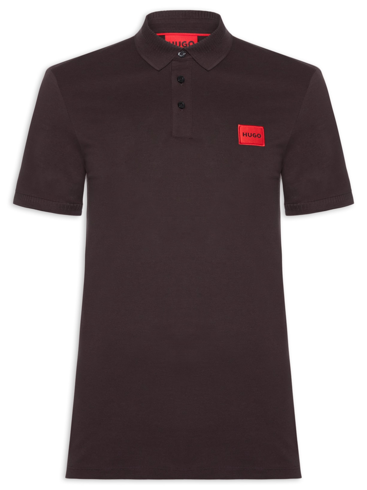 Polo Masculina Piquet Slim-Fit Red Logo Marrom Hugo