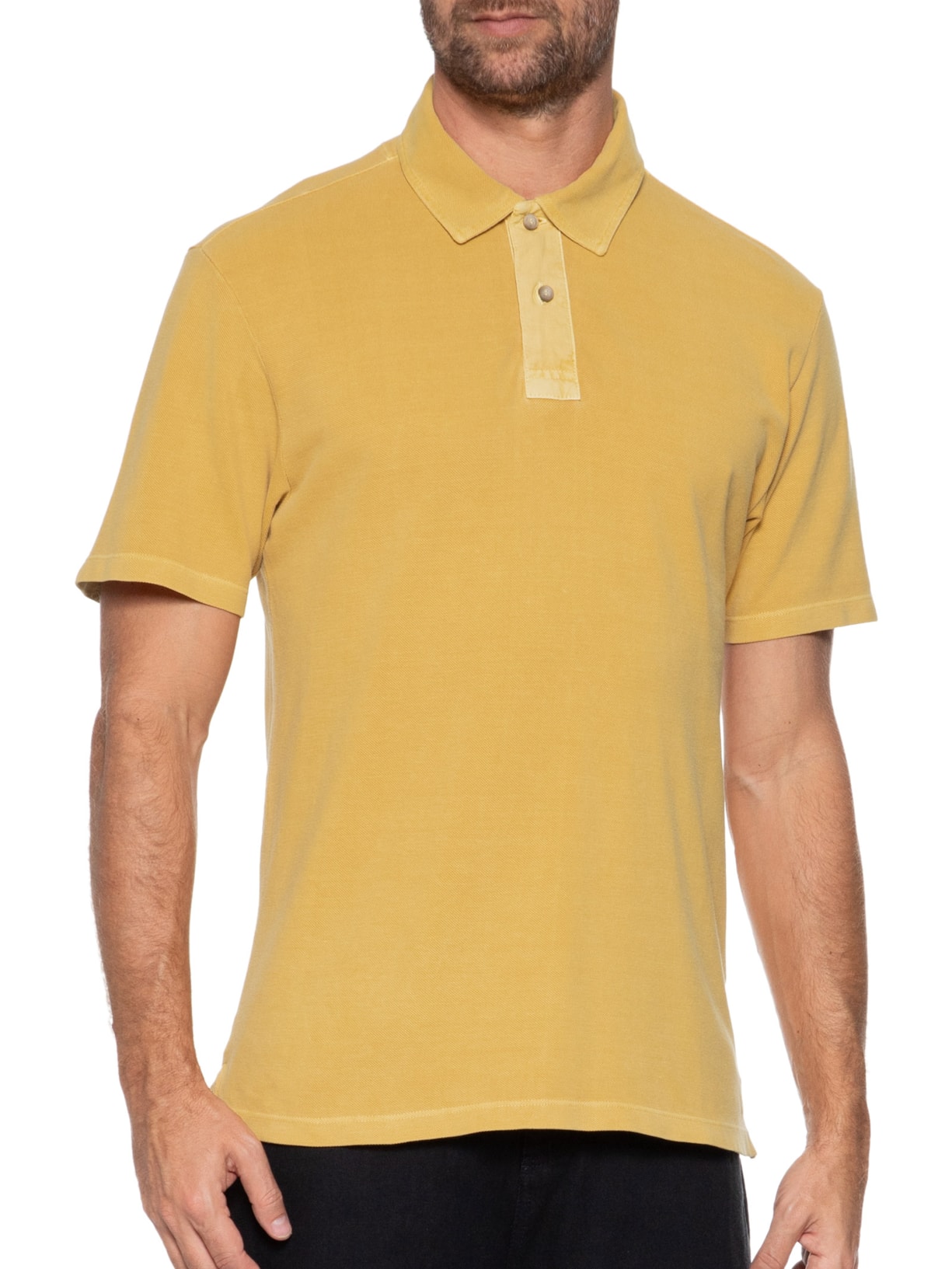 Polo Masculina Piquet Stone Amarelo Zapalla