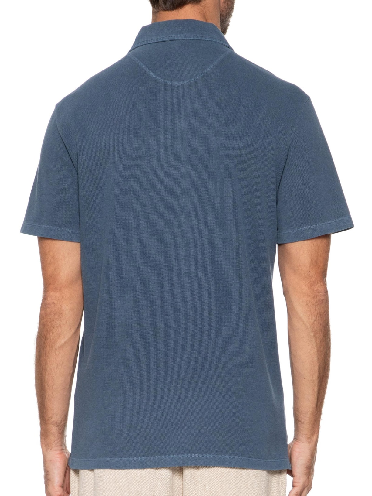 Polo Masculina Piquet Stone Azul Zapalla