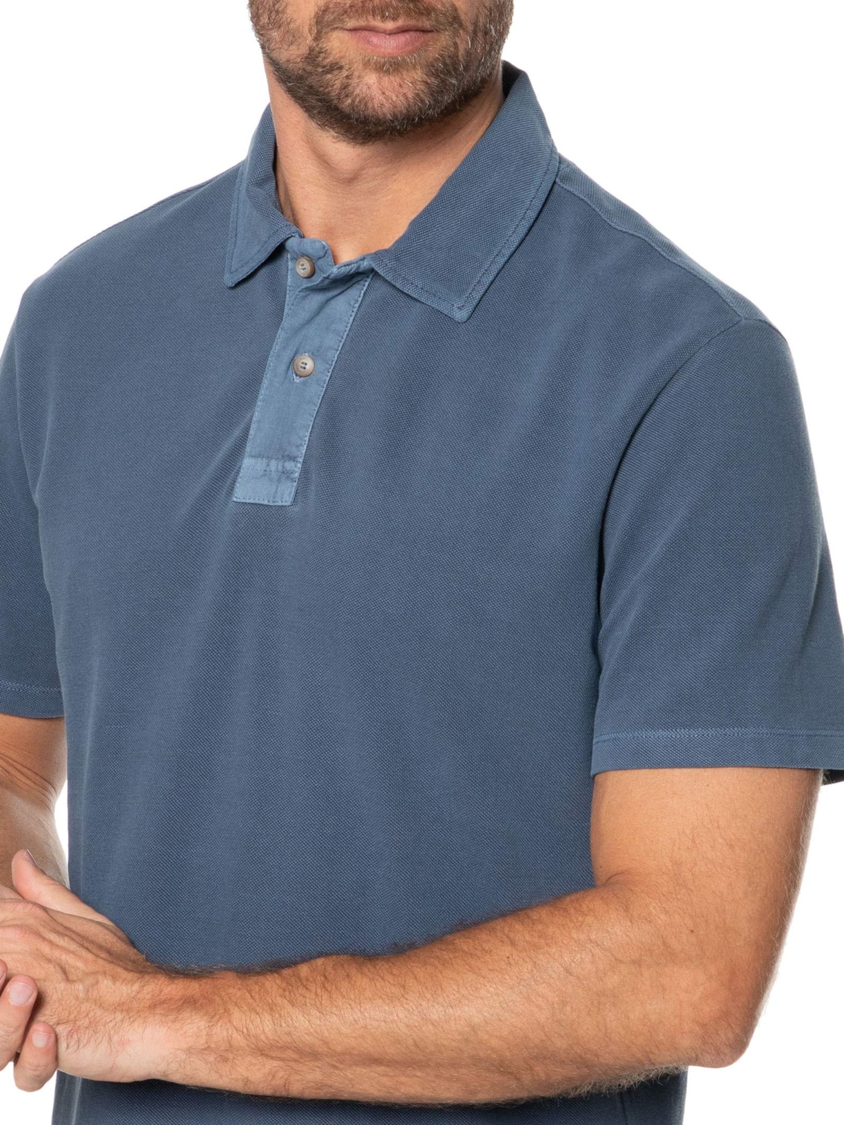 Polo Masculina Piquet Stone Azul Zapalla