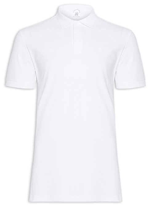 Polo Masculina Piquet Stretch Básica - Branco
