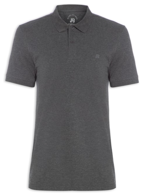 Polo Masculina Piquet Stretch Básica - Cinza
