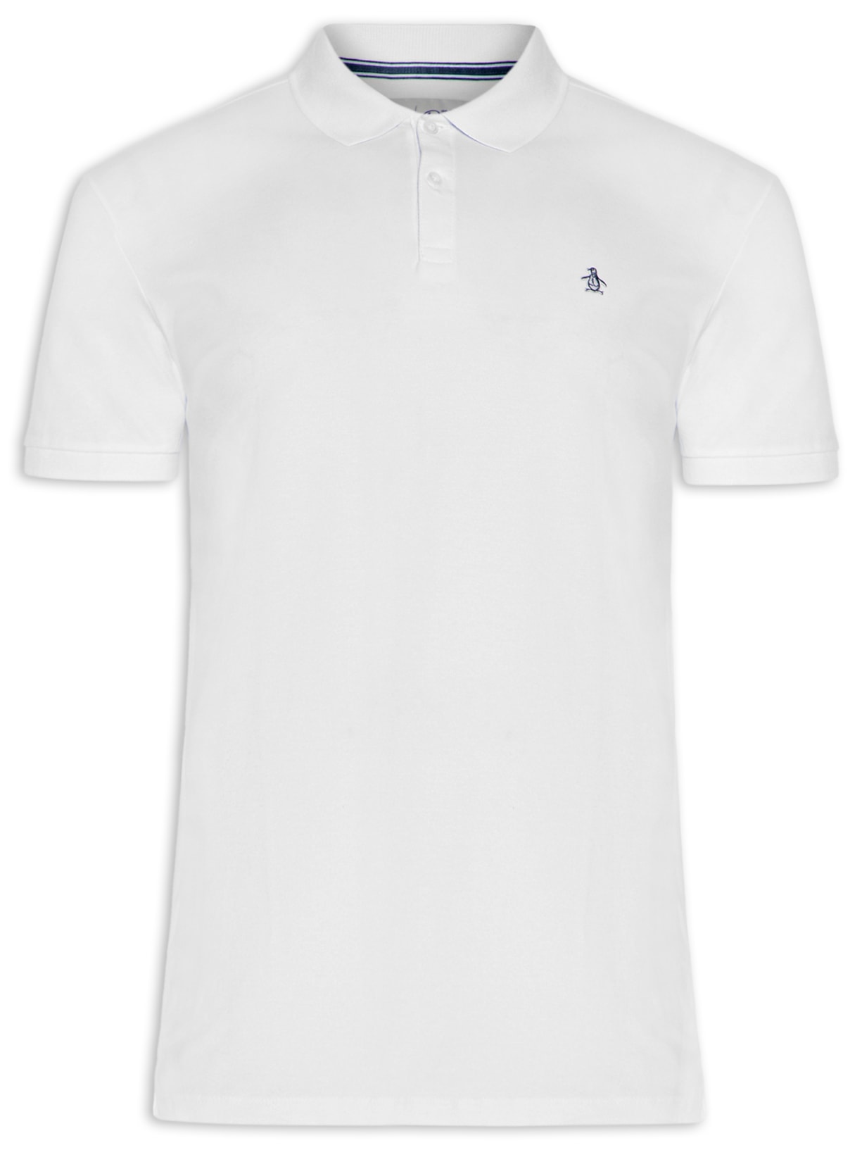 Polo Masculina Piquet Stretch Branco Original Penguin