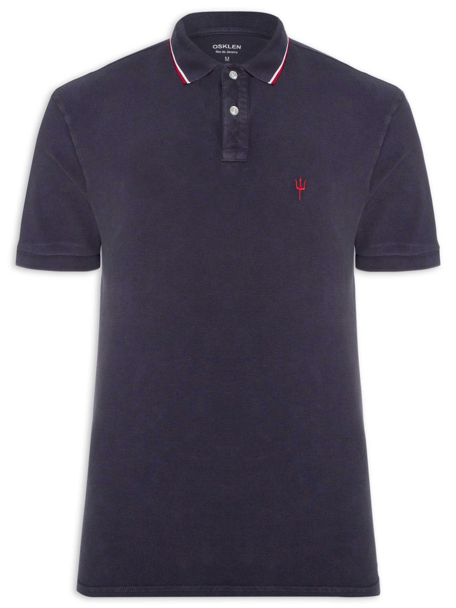 Osklen - Polo Masculina Piquet Tridente - Azul