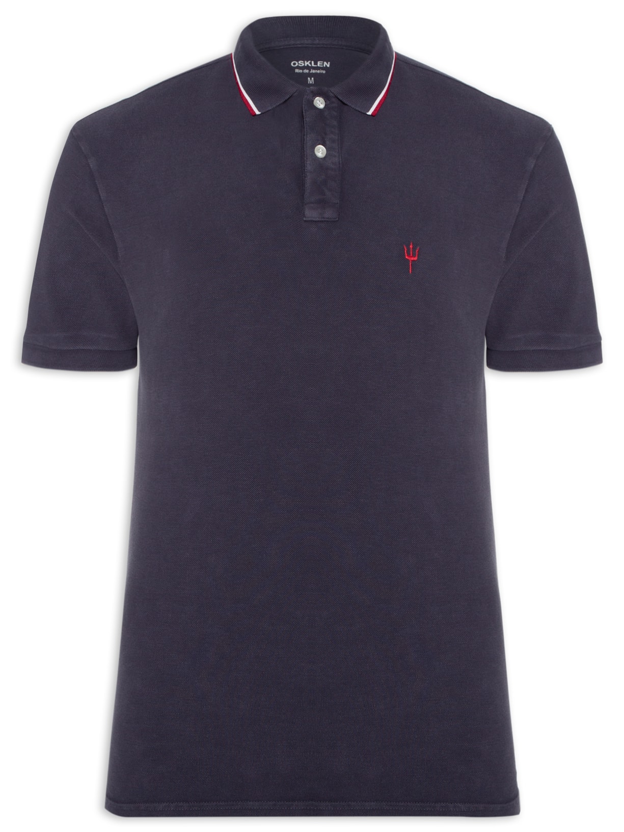 Polo Masculina Piquet Tridente - Azul