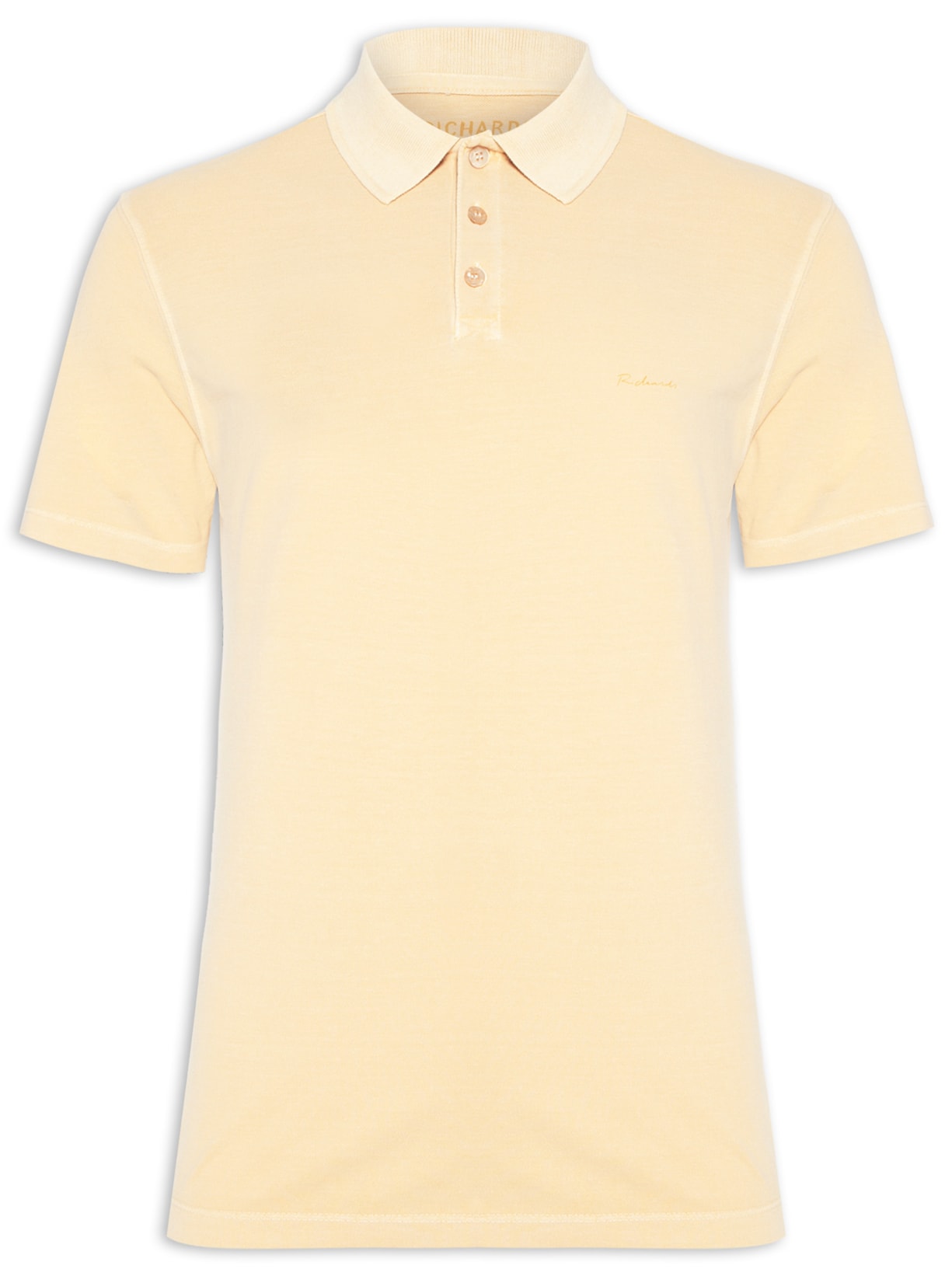 Polo Masculina Píquet Washed - Amarelo