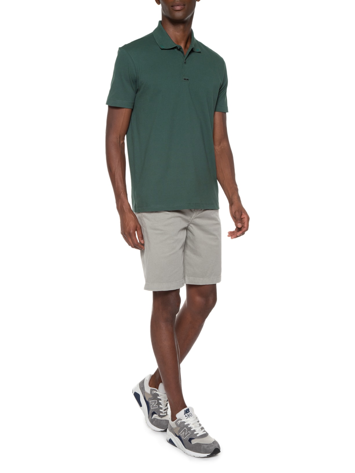 Polo Masculina Piquet Western Easa Collar Classic Manga Curta Verde Ellus