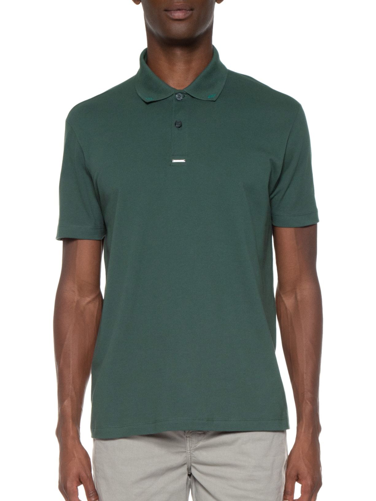 Polo Masculina Piquet Western Easa Collar Classic Manga Curta Verde Ellus