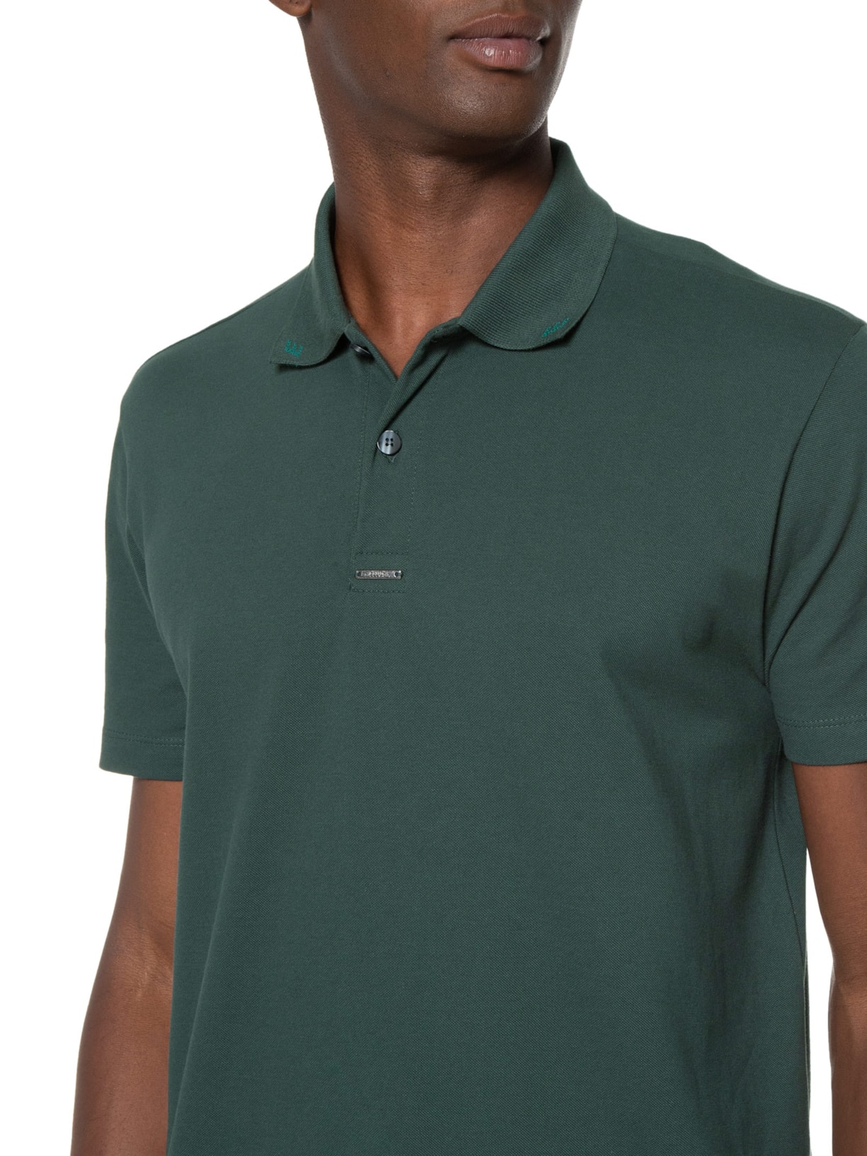 Polo Masculina Piquet Western Easa Collar Classic Manga Curta Verde Ellus