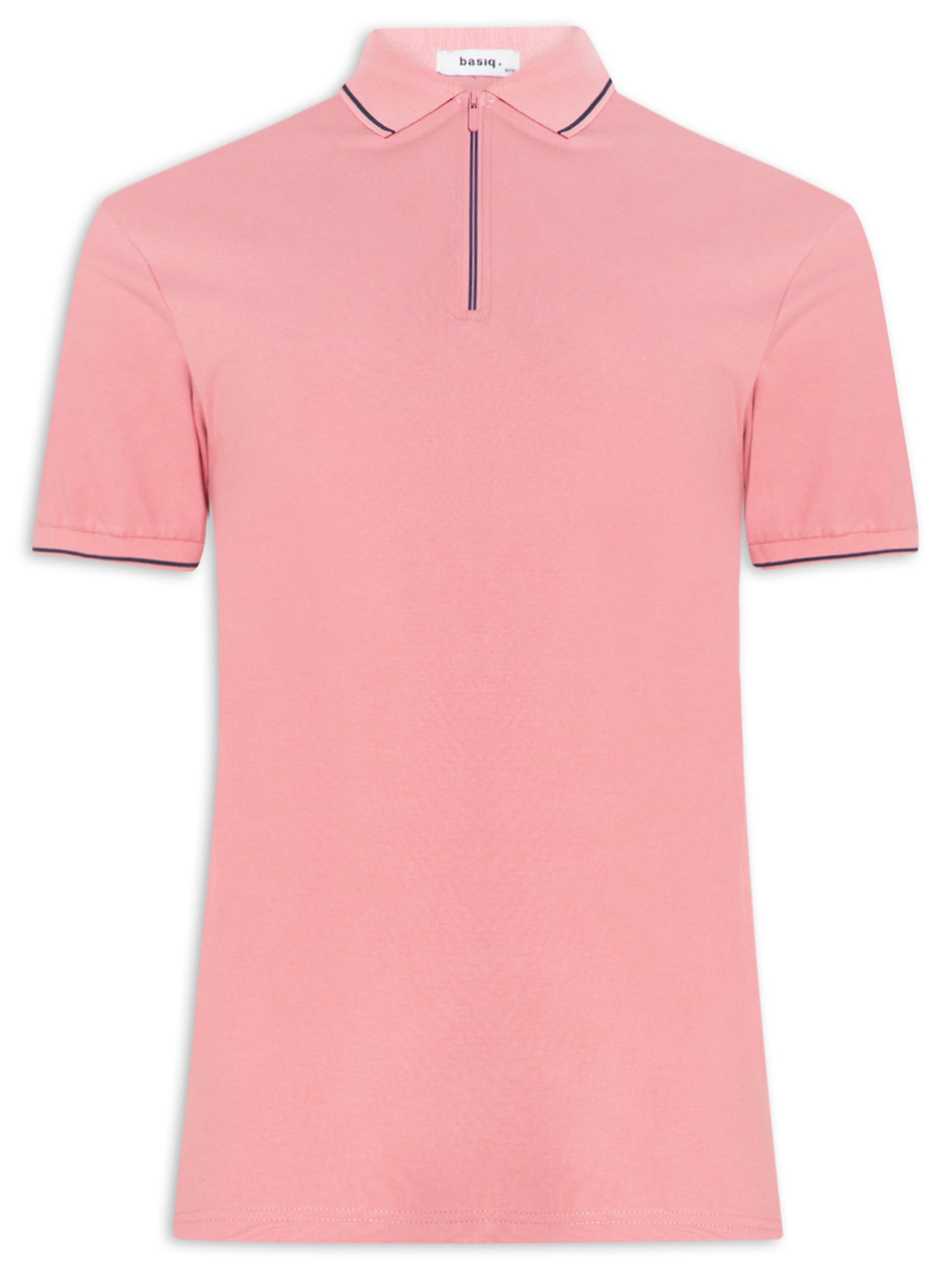 Polo Masculina Piquet Zíper - Rosa
