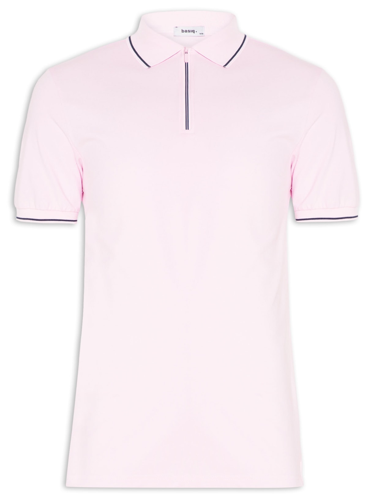 Polo Masculina Piquet Zíper - Rosa
