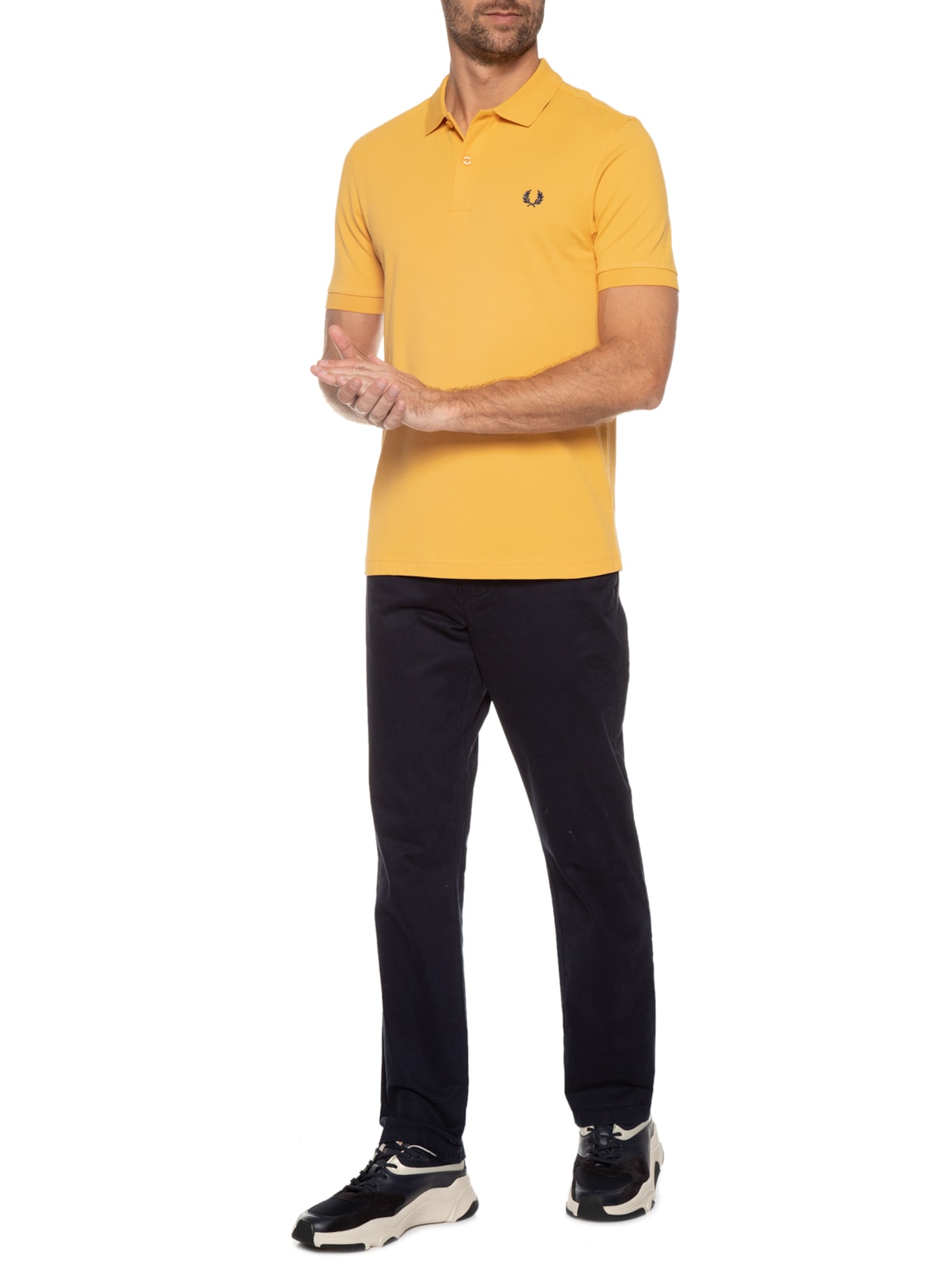 Polo Masculina Plain Amarelo Fred Perry