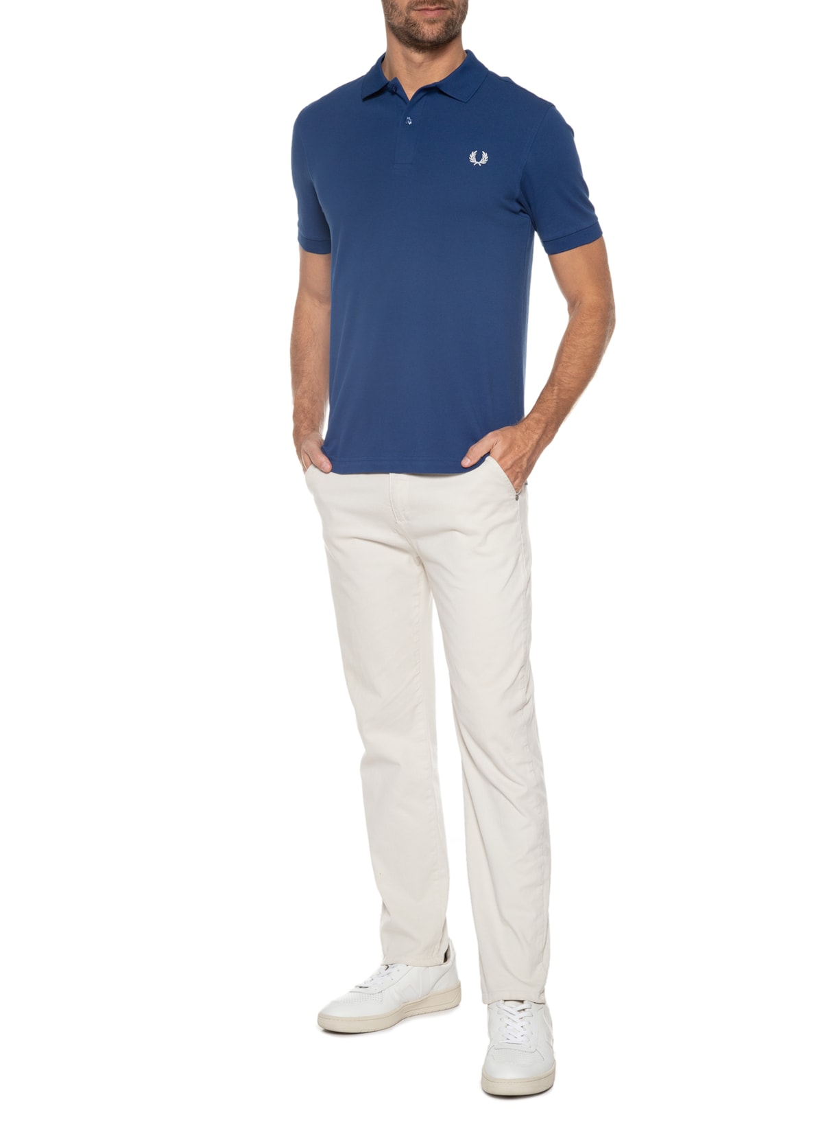 Polo Masculina Plain Azul Fred Perry