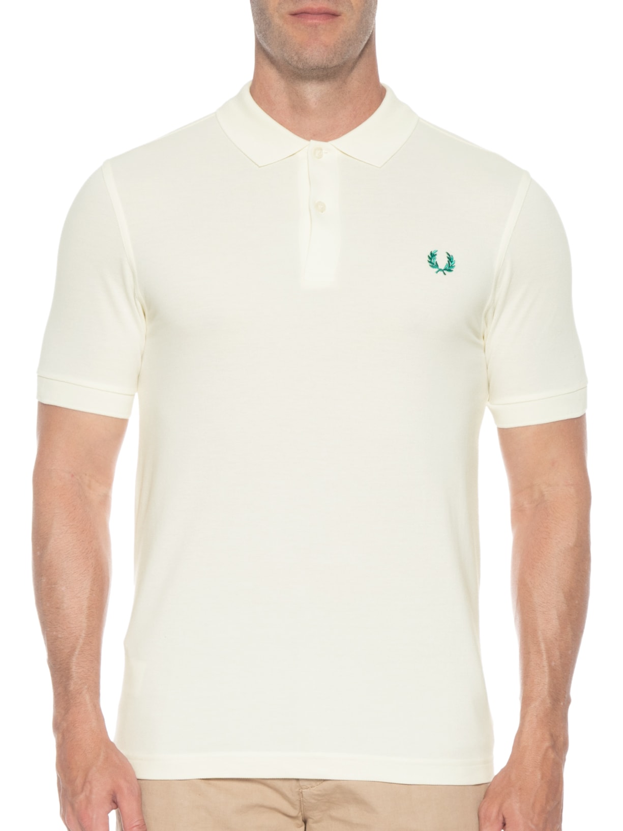 Polo Masculina Plain Shirt Off White Fred Perry