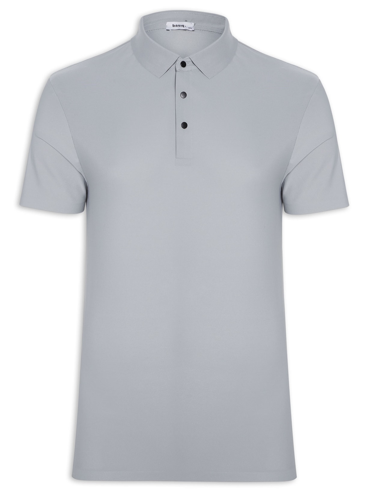 Polo Masculina Poliamida  Cinza Basiq Men