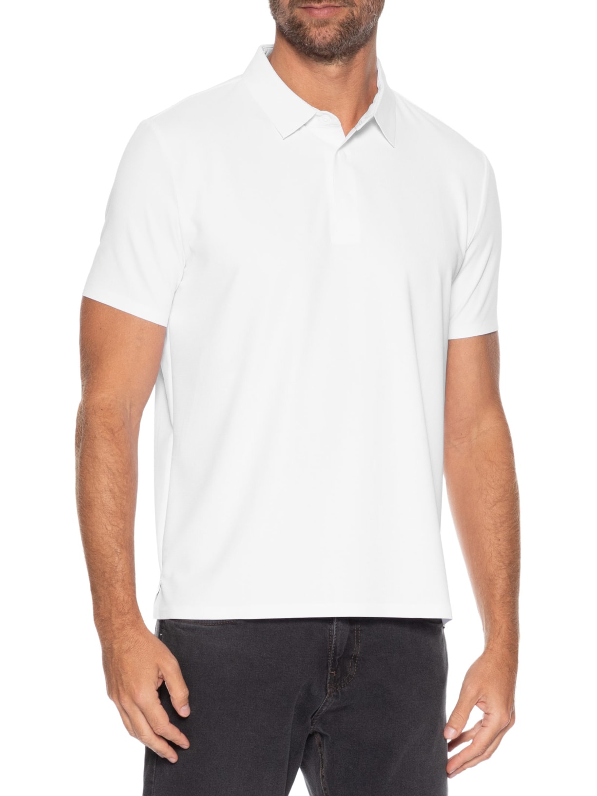 Polo Masculina Poliamida Não Amassa Branco '2 Essential