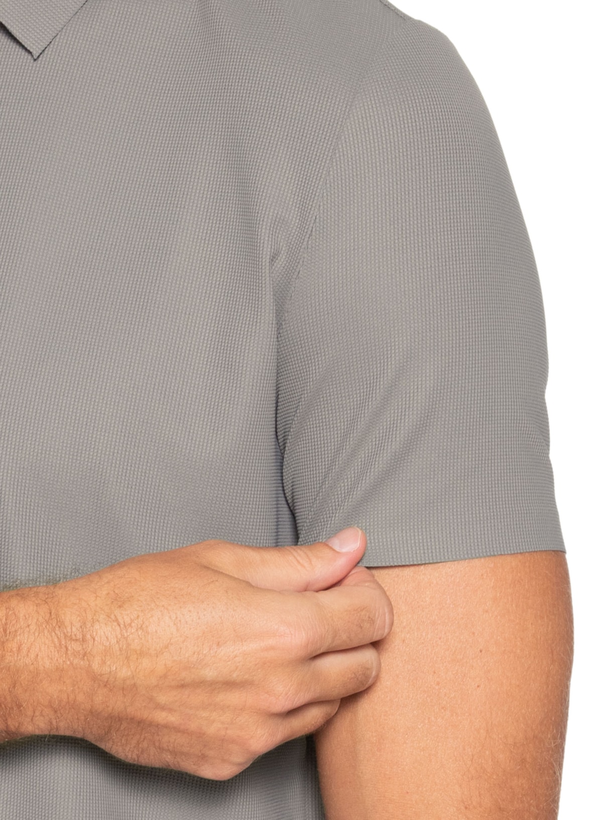 Polo Masculina Poliamida Não Amassa Cinza '2 Essential