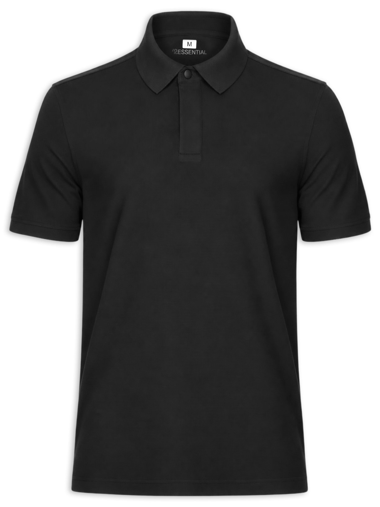 Polo Masculina Poliamida Não Amassa – Preto '2 Essential
