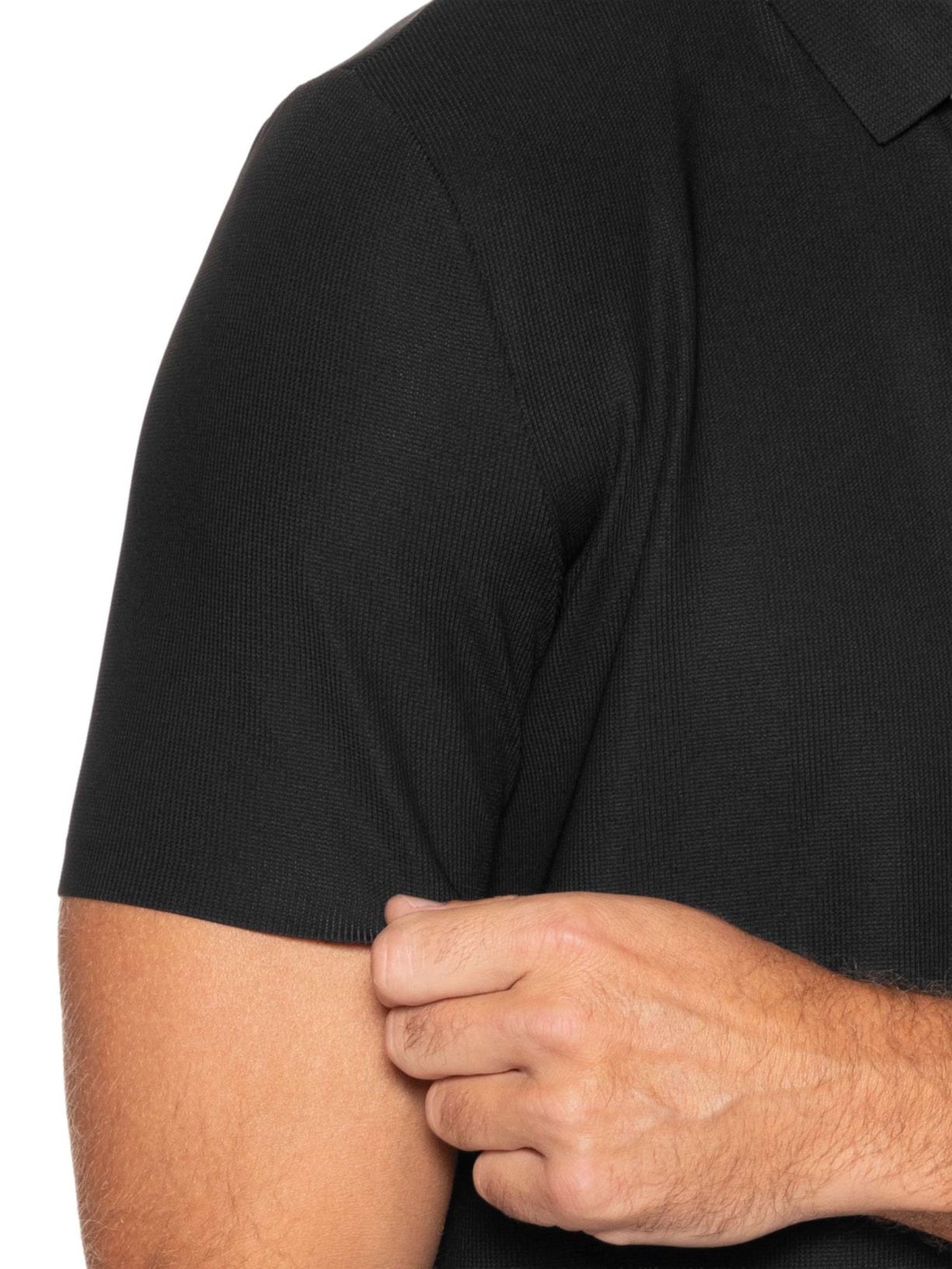 Polo Masculina Poliamida Não Amassa – Preto '2 Essential