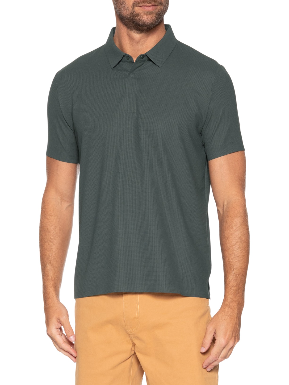 Polo Masculina Poliamida Não Amassa – Verde '2 Essential