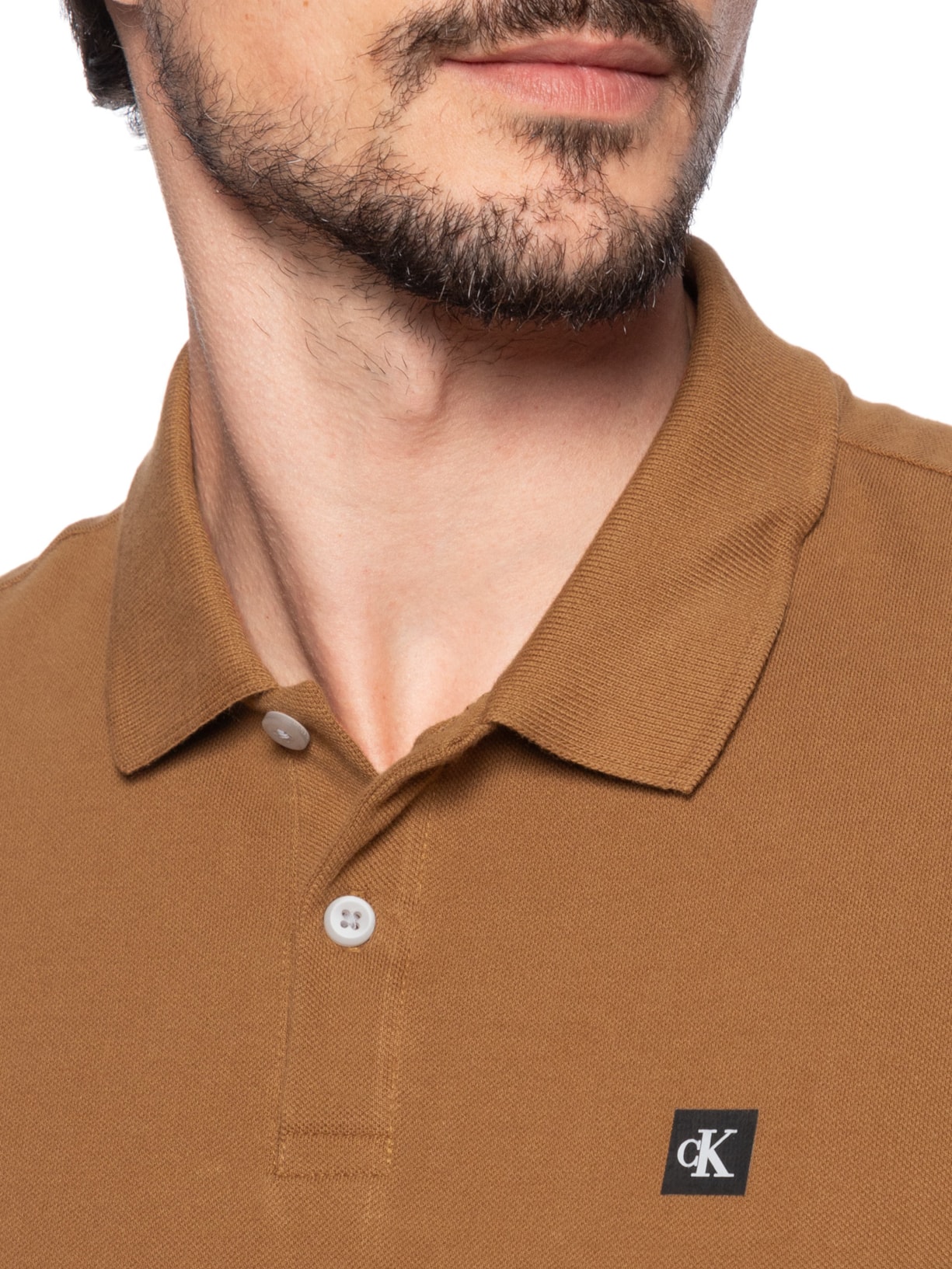 Polo Masculina Premium Em Algodão  Marrom Calvin Klein Jeans