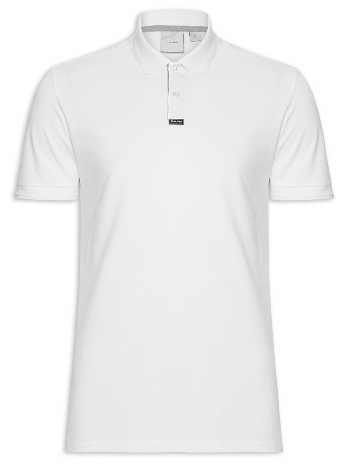Polo Masculina Premium em Piquet Duplo - Branco
