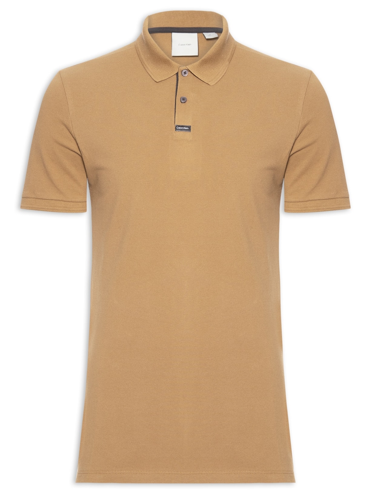 Polo Masculina Premium em Piquet Duplo - Marrom