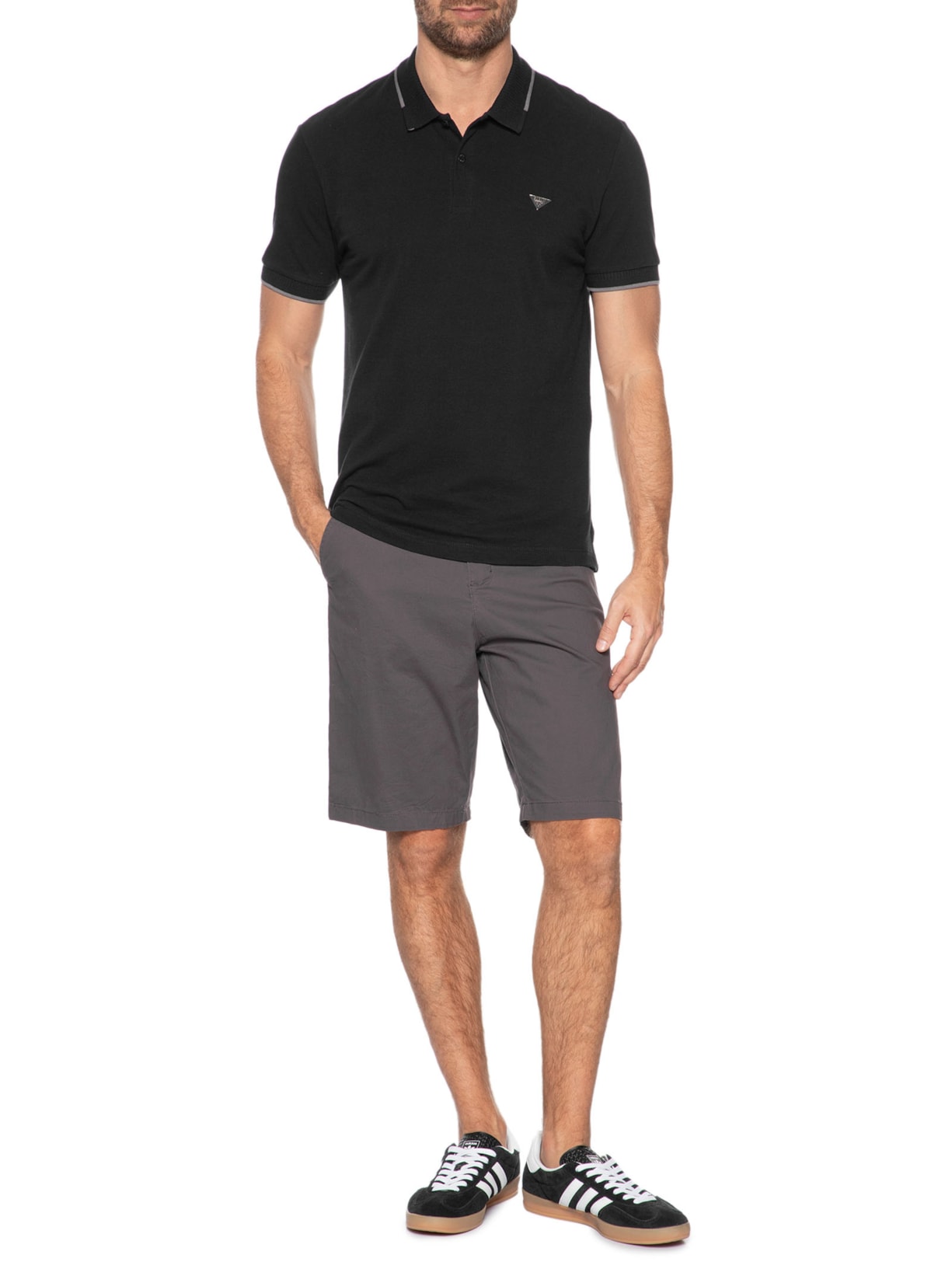 Polo Masculina Preto Forum