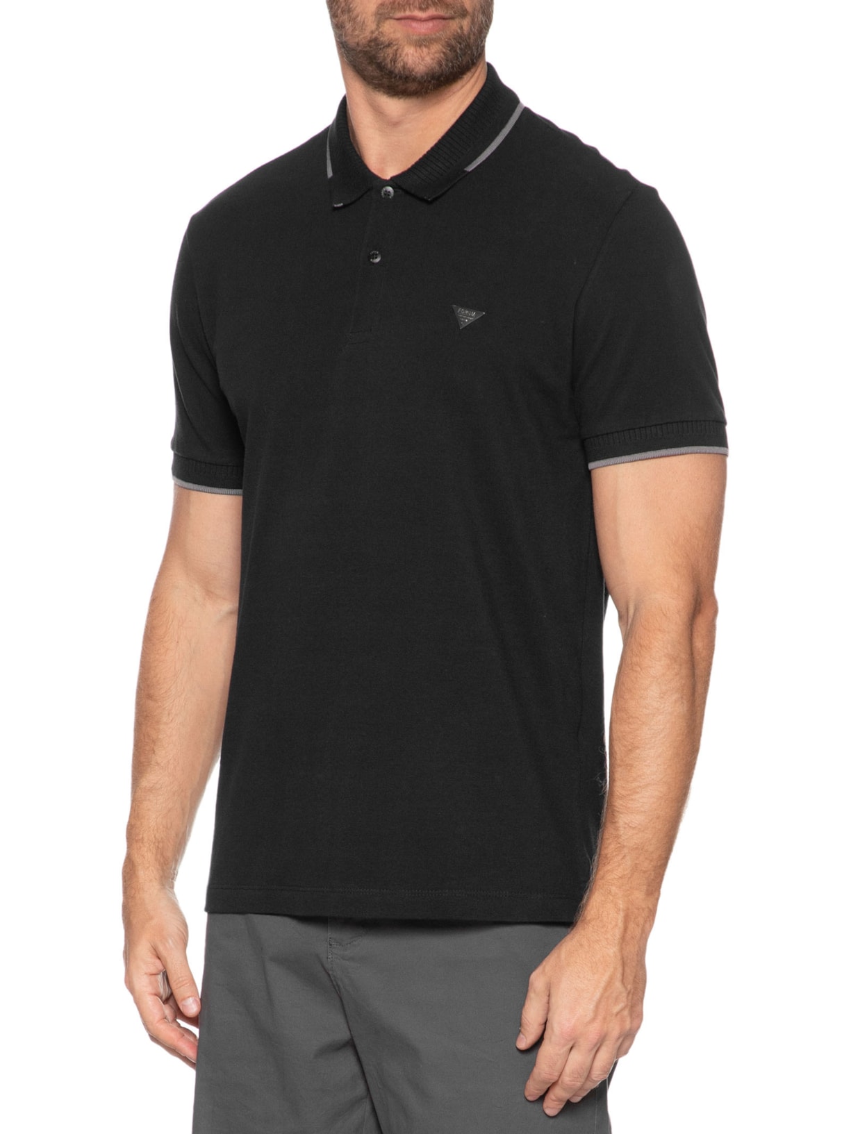 Polo Masculina Preto Forum