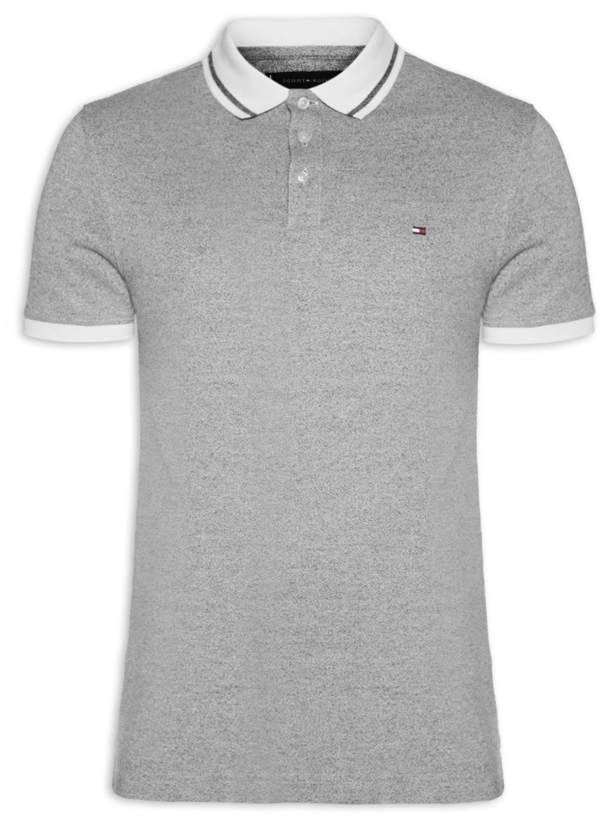 Polo Masculina Pretwist Mouline Tip - Cinza