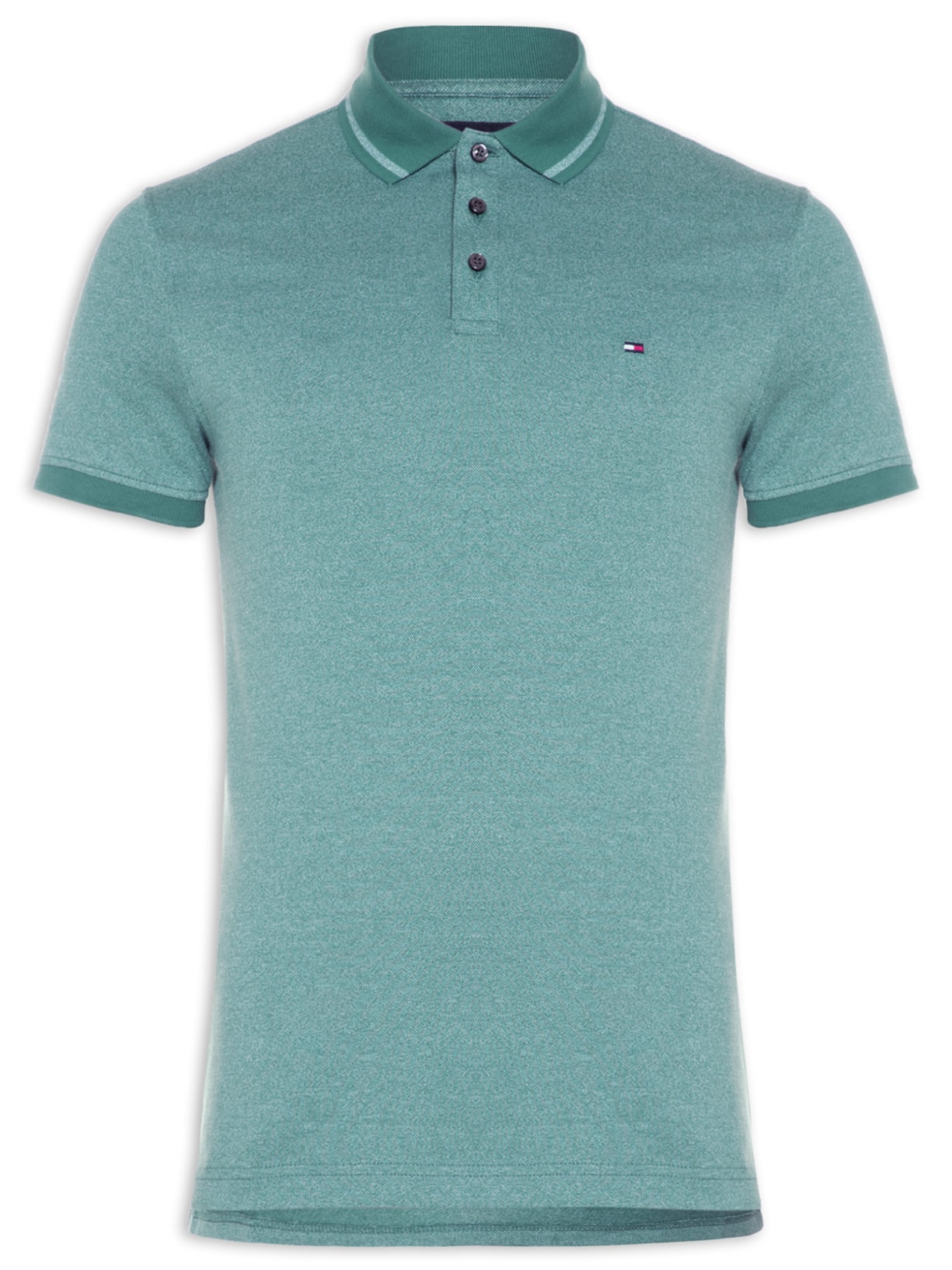 Polo Masculina Pretwist Mouline Tip Verde Tommy Hilfiger