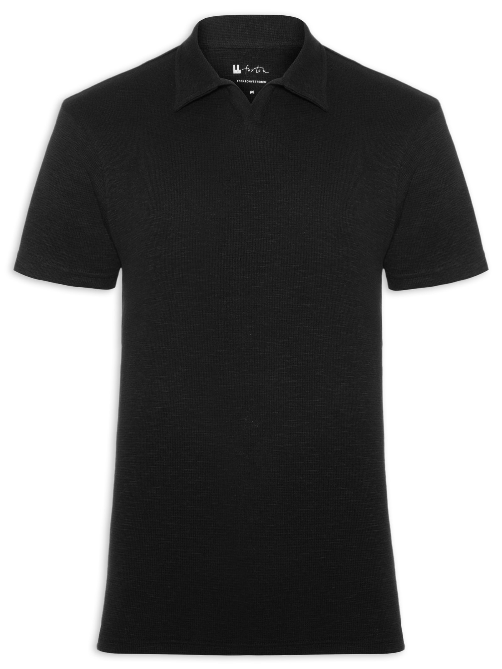 Foxton - Polo Masculina Quadrile Adler - Preto