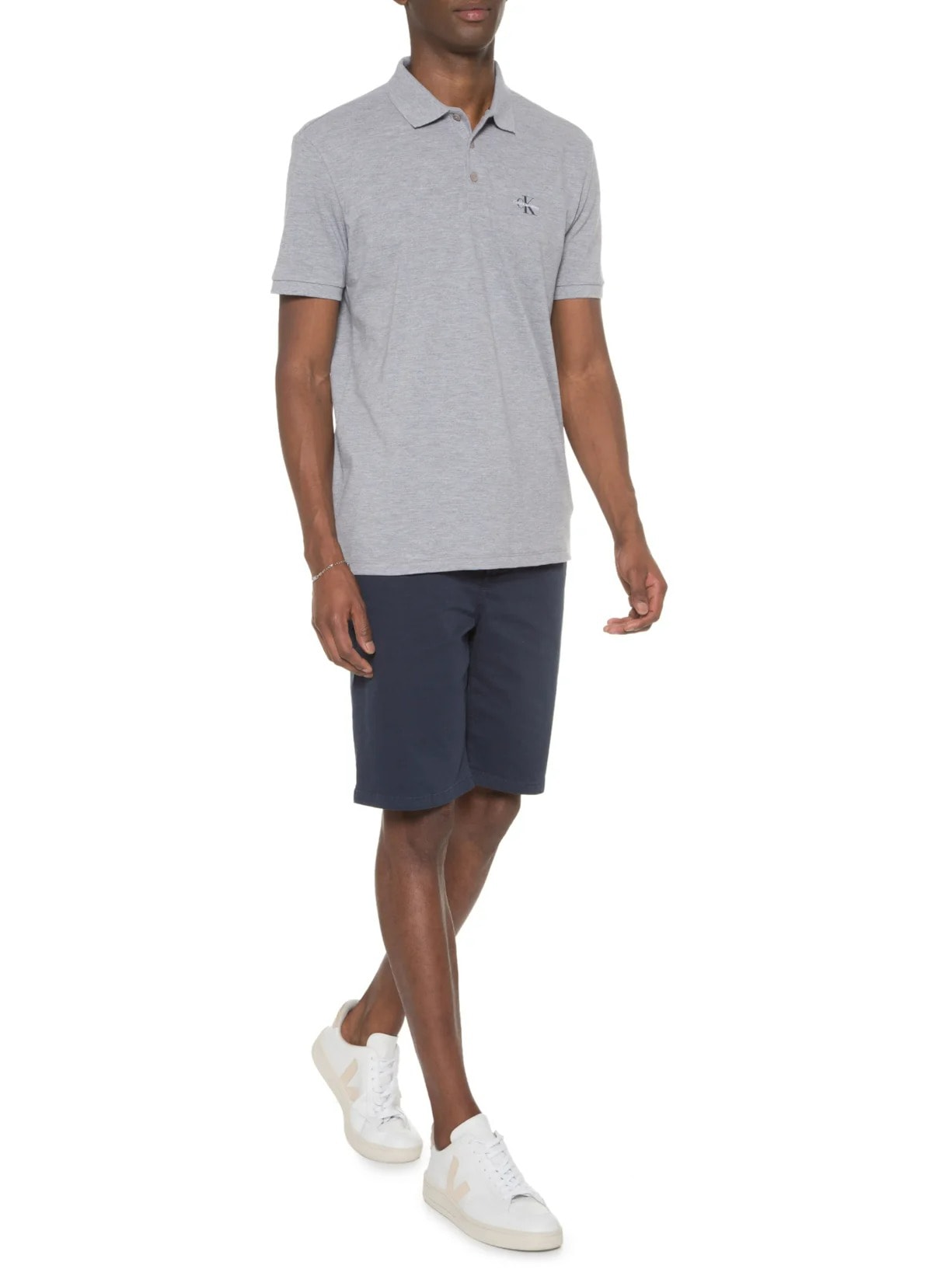 Polo Masculina Re Issue Cinza Calvin Klein Jeans