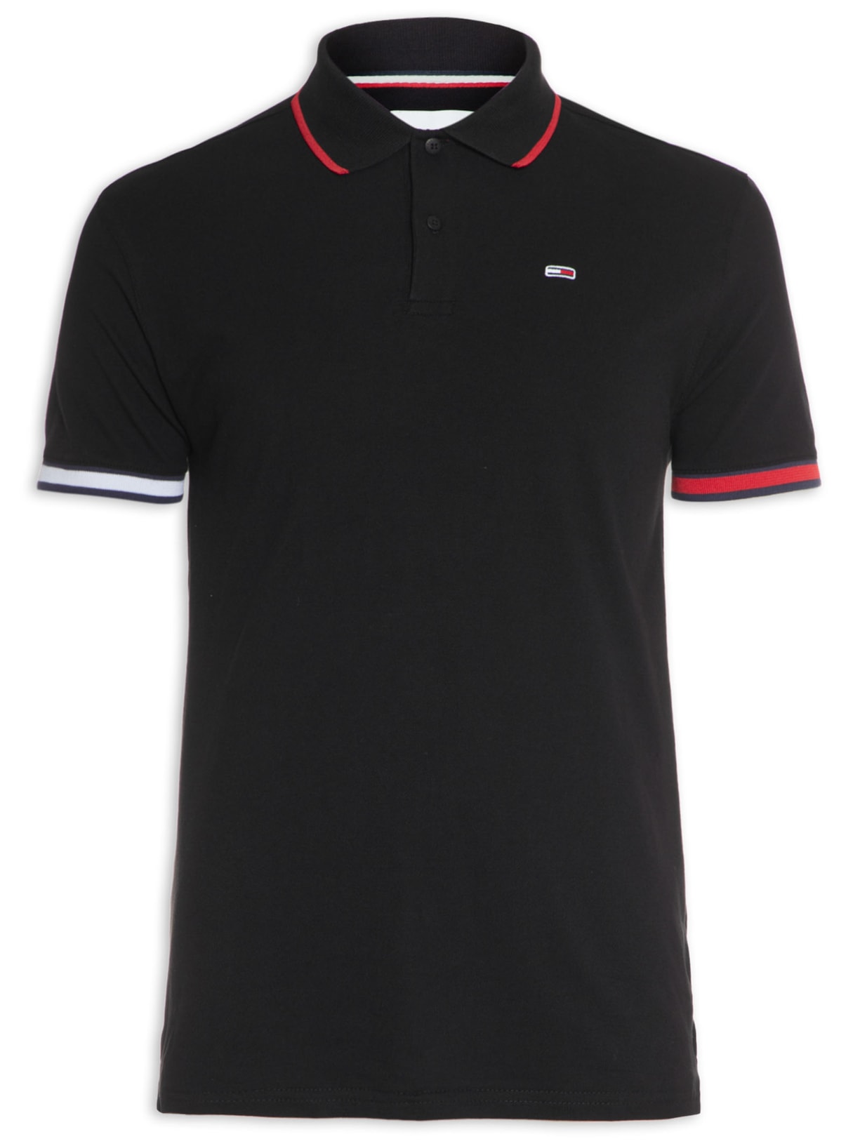 Polo Masculina Reg Flag Cuffs - Preto