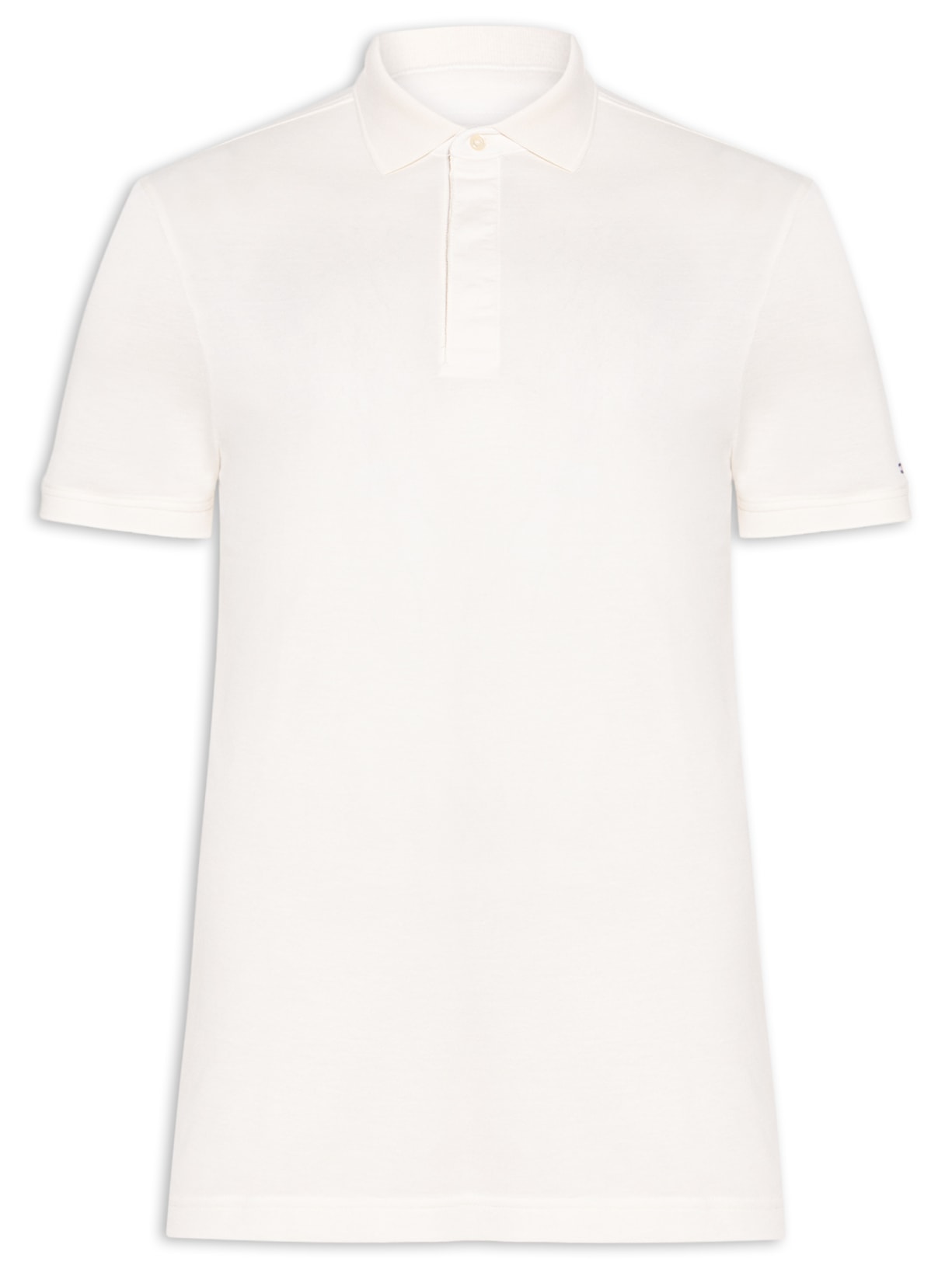 Polo Masculina Regular Fit Básica Hidden Em Algodão Branco Tommy Hilfiger
